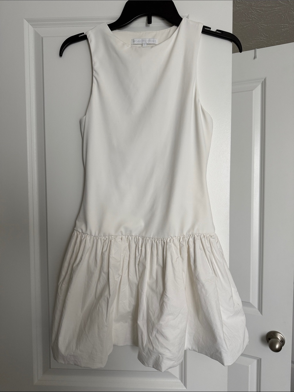White Sleeveless Mini Dress Bubble